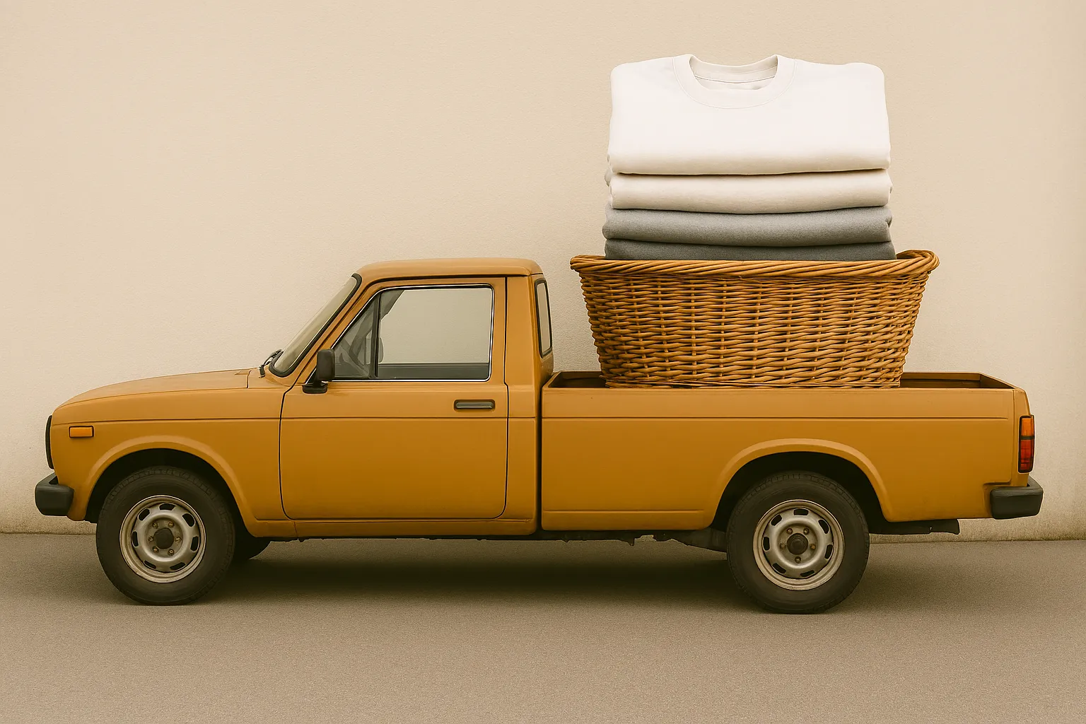 Bestelwagen van Het Wasfabriekje voor ophaling aan huis